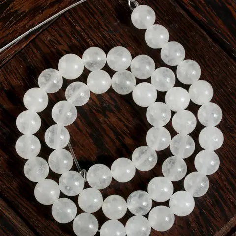 Natural Stone Moonstone Beads 4/6/8mm Crystal Beaded Round Quartz Loose Beads for Jewelry Making Supplies, DIY Bracelet Necklace Phone Pendant, 15 Inch Beading Supplies