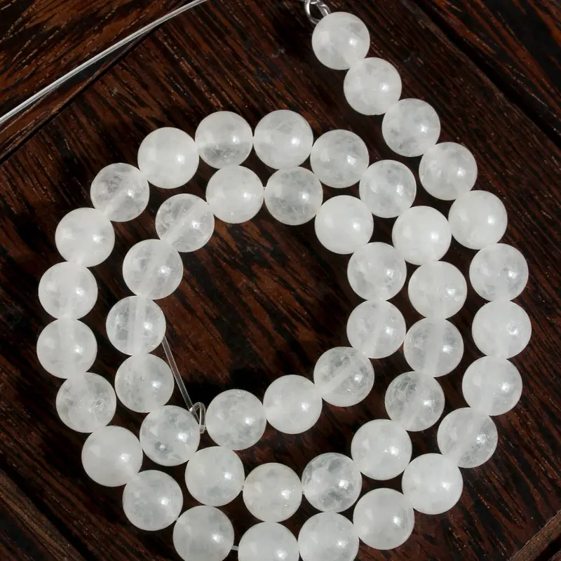 Natural Stone Moonstone Beads 4/6/8mm Crystal Beaded Round Quartz Loose Beads for Jewelry Making Supplies, DIY Bracelet Necklace Phone Pendant, 15 Inch Beading Supplies