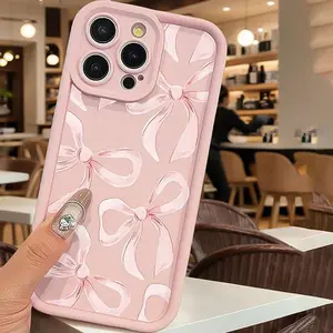 Bowknot Pattern Phone Case, Cute Phone Case, Anti-drop Cellphone Protective Case, Total Protective Shockproof Mobile Phone Cover for iPhone, Casing Suitable for Samsung S24 FE