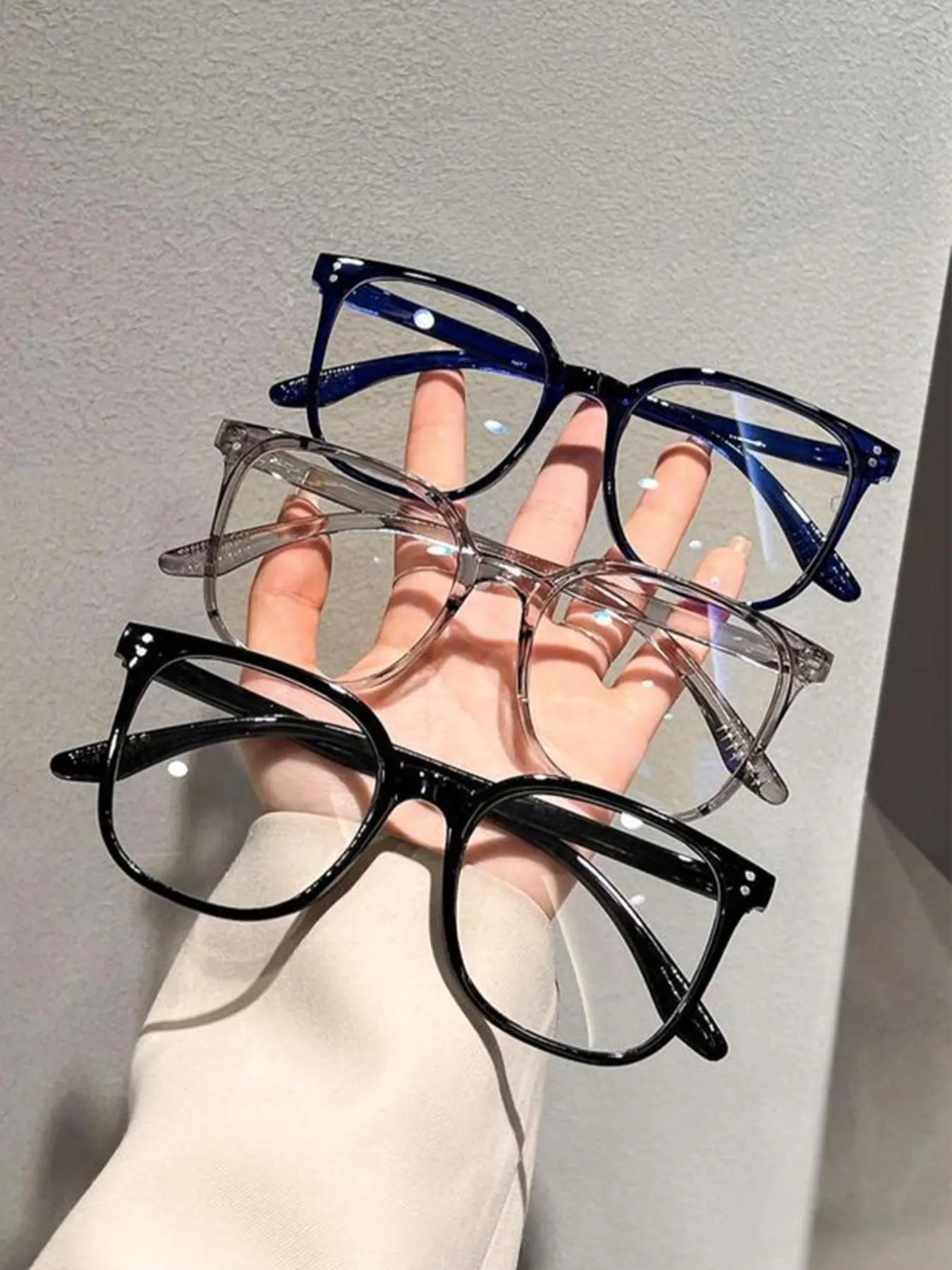 Simple Anti-blue Light Clear Glass Black Frames Glasses, Basic Fashion Eyeglasses for Women & Men, Fashion Eyeglasses for Work, Daily Clothing Decor, Perfect for Student Daily Use, High Quality Eyeglasses