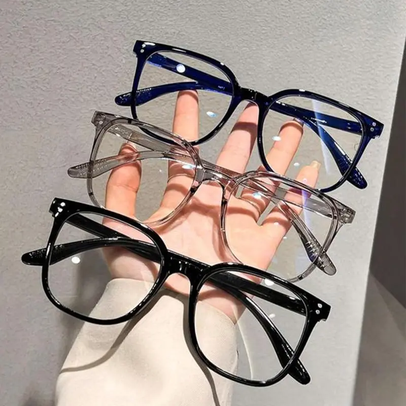 Simple Anti-blue Light Clear Glass Black Frames Glasses, Basic Fashion Eyeglasses for Women & Men, Fashion Eyeglasses for Work, Daily Clothing Decor, Perfect for Student Daily Use, Fashion Accessory Eyewear