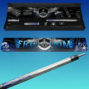 EVO Freedom Maxbing Edition Azure Flame Cue – Carbon Fiber Precision, Crocodile/Lizard Embossed Black Leather Wrap, Complete Player Kit with 6" Extension, Time Tip, Glove & Chalk