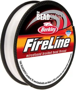 The Beadsmith Fireline by Berkley – Micro-Fused Braided Thread – 6lb. Test, 006”/.15mm Diameter, 50 Yard Spool, Crystal Color – Super Strong Stringing Material for Jewelry Making and Bead Weaving