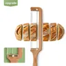 Keechee Adjustable Bread Slicer with Scale - Reversible Smooth-Serrated Steel Blade, Steel & Bamboo Baker-Inspired Grip, Kitchen Supplies, Home Baking Supplies, Artisan Food Lovers Durable Kitchen Utensil, Gift-Ready Luxury Box