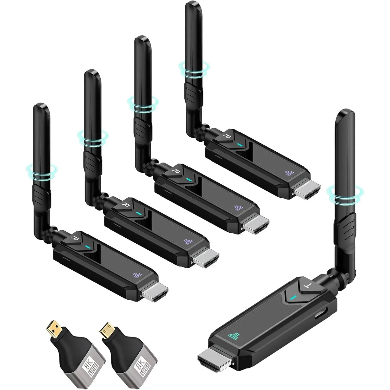 Wireless HDMI Transmitter and Receiver,492FT/150m 4K Decode 1080P Output Plug&Play 2.4G/5.8G Portable HDMI Wireless for Streaming Video and Audio to Monitor from Laptop/PC/TV Box/Projector(1v4)