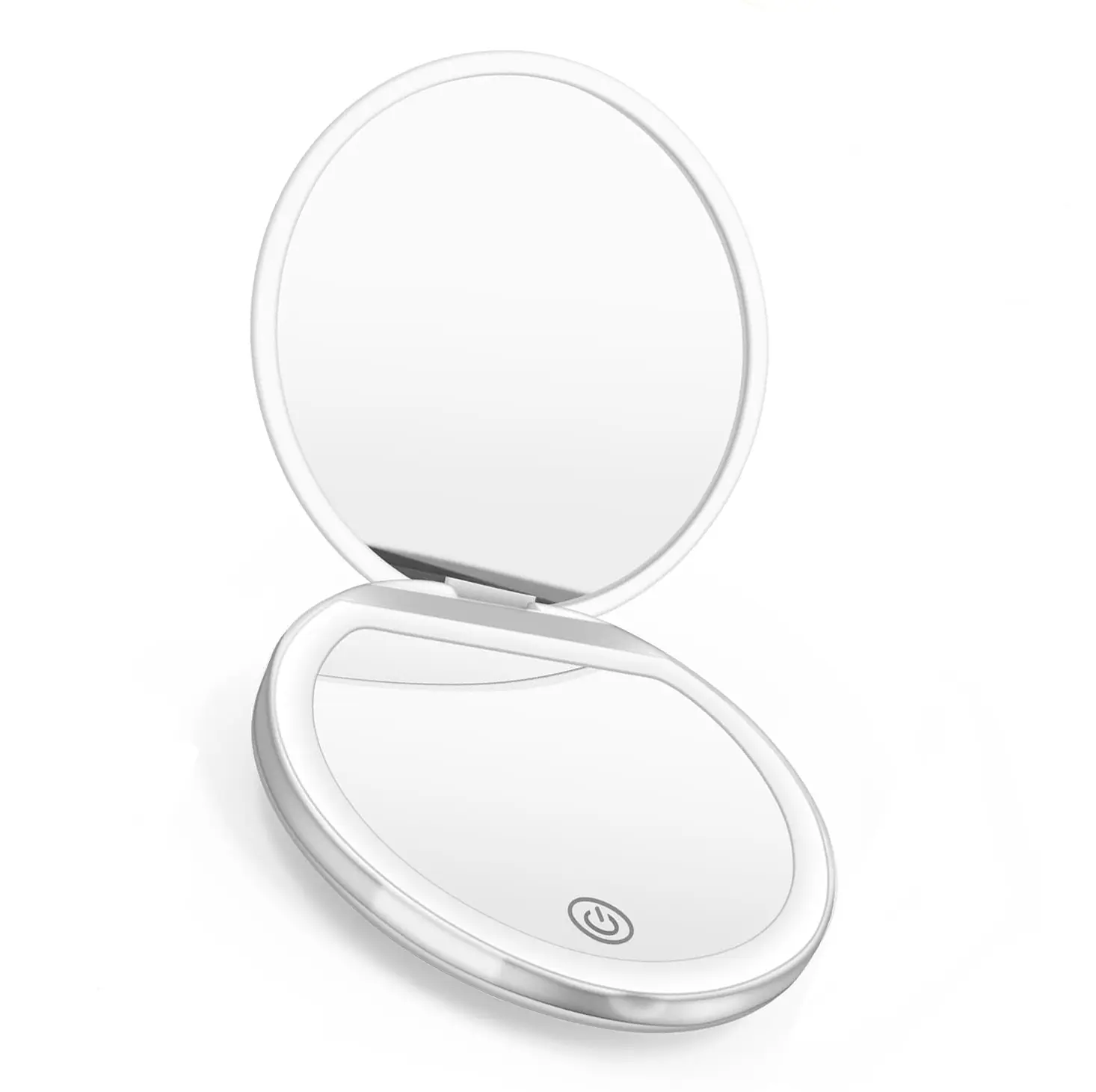 Portable Foldable Makeup Mirror, 1 Count Glam Travel Makeup Mirror with LED Light, Compact Cosmetic Mirror for Women, Pocket Size Makeup Tools, Travel Hand Mirror
