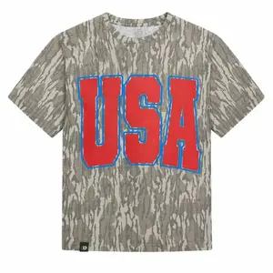 USA Camouflage Tee,Casual Outdoor Camo T-Shirt