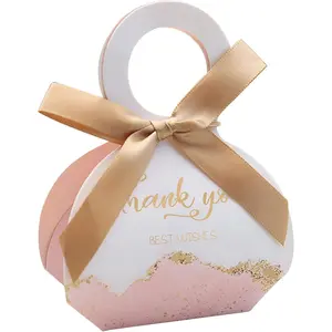 50 count Birthday Wedding Party Favor Boxes, 2.5 * 1.37 * 3 inch Wedding  Bags  Candy and  Boxes Bridal Shower Party Paper  Boxes with Ribbons