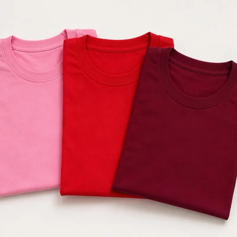 Women’s 3-Pack Basic Crew Neck T-Shirts | Soft Cotton Blend | Pink, Red & Maroo
