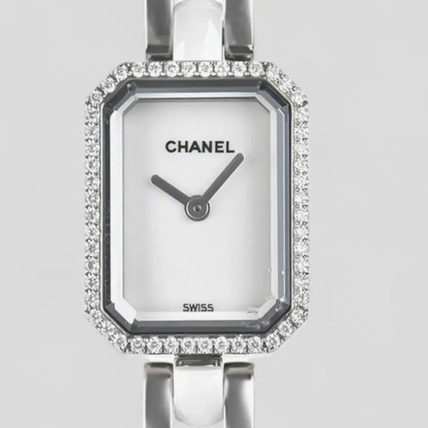 CHANEL Première Ceramic Watch – Steel and White Highly Resistant Ceramic, Diamonds, White Lacquer Dial Dial 19.7 x 15.2 x 7.8mm Reference H2132/4068