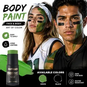 beauty glazed Face Body Paint Stick, High Pigmented Oil Based Face Makeup Body Paint Stick For Halloween Costume Cosplay Parties SFX Makeup Special Effects