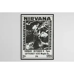 Nirvana Poster Aesthetic, Nirvana, Nirvana Wall Decor, Music Poster, Rock Poster, Vintage Poster