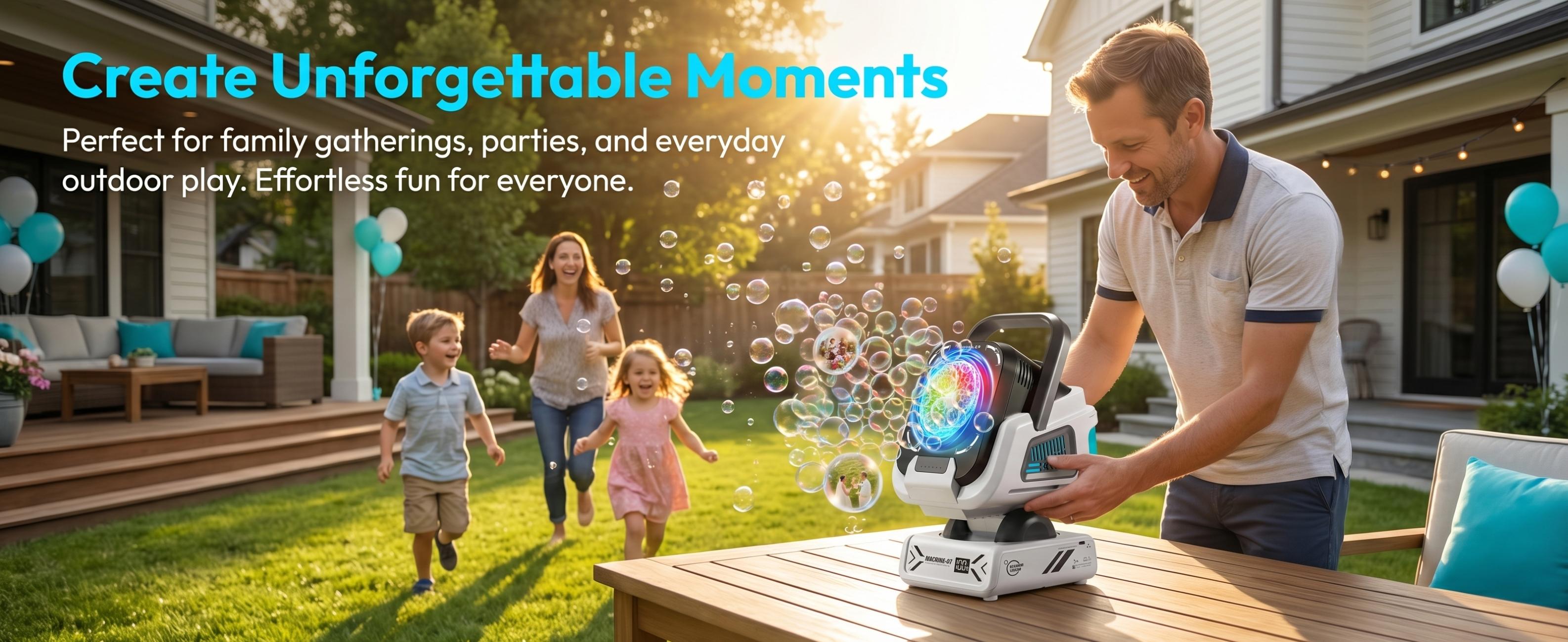 Upgraded Bubble Machine, 1800mAh Rechargeable, for Kids/Weddings/Parties/Outdoor Use, Ideal Christmas/Thanksgiving/Black Friday Gift, 2 AAA Batteries Required for Remote (Not Included)