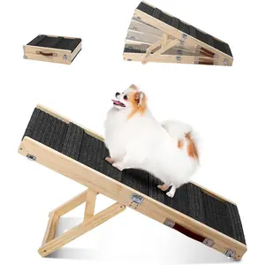 Small Dog Ramp, Dog Ramp for Bed, 11" W Foldable Pet Ramps for Small Dogs to Get on Couch Car - Adjustable from 10" to 19"- 32" Long with Non-Slip Mat for Dog Cat Climbing