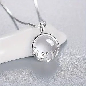 Exquisite Women Silvery Necklace Moonstone Antler Pendant For Women Romantic Wedding Jewelry Gift Elegant Moonstone Pendant Necklace
