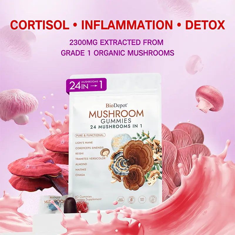 BIODEPOT Women's Edible Dietary Probiotic Mushroom Gummies - Ancient Complex Formula, Supports pH Balance, Digestive & Immune Healthcare, Improves Mood, Boosts Sleep,summerwins summerwins