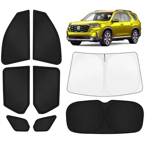 Car Window Shades for Honda Pilot 2023-2026 Windshield Sun Shade Side Window Cover UV Block Privacy Protection Accessories for Camping Blackout Rear Back Full Set 8PCS
