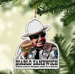 Buford T Diablo Sandwich Acrylic Ornament, Retro Movie Decor, Christmas Decor, Best Gift for Fans