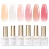 GAOY UV Gel Nail Polish Set Milky White x Jelly Nude, 6 Transparent Colors Sheer Pink Orange Gel Nail Kit for Salon Gel Manicure and Nail Art DIY at Home