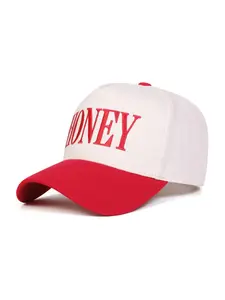 Unisex Honey Letter Embroidered Baseball Cap, Adjustable Outdoor Sun Protection Hat, Casual Woven Fabric for Spring & Fall Travel, Embroidery Adjustable Hat