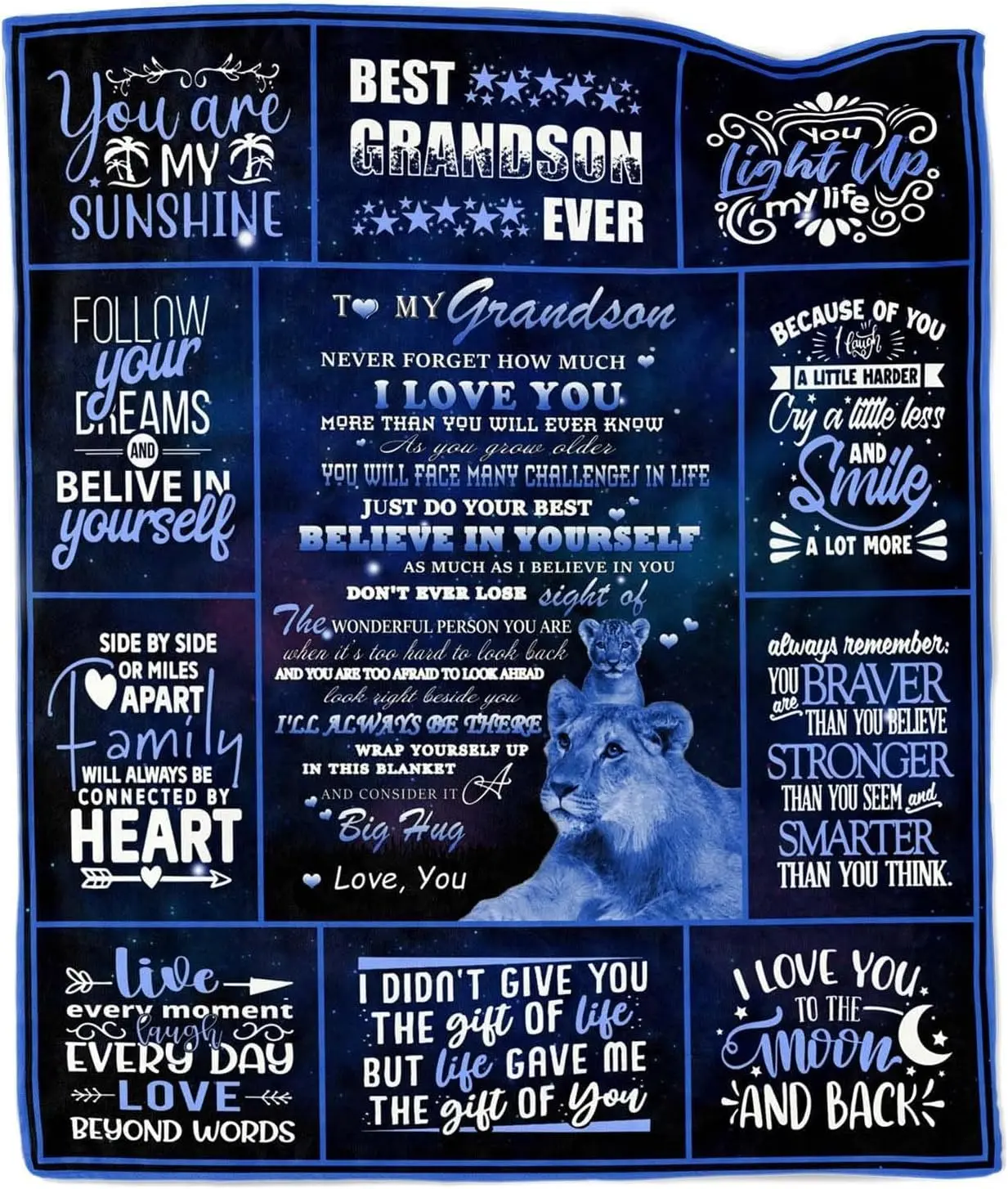 Grandson Gifts from Grandma Grandpa, Gifts for Grandson Blanket, Birthday Gifts for Grandson, Grandson Gifts from Grandparents, Grandson Birthday Graduation Gifts Throw Blanket Home Bedroom Decor