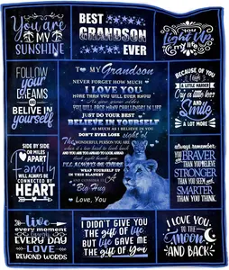 Grandson Gifts from Grandma Grandpa, Gifts for Grandson Blanket, Birthday Gifts for Grandson, Grandson Gifts from Grandparents, Grandson Birthday Graduation Gifts Throw Blanket Home Bedroom Decor