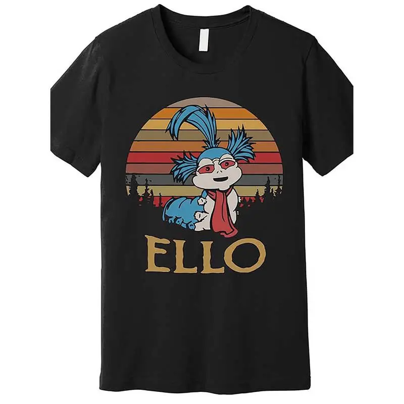 Women's Labyrinth Movie Retro Premium Crewneck T-Shirt, Relaxed Fit Shortsleeve Casual Classic Graphic Tee, Black Golf Gift Collection, Comfy