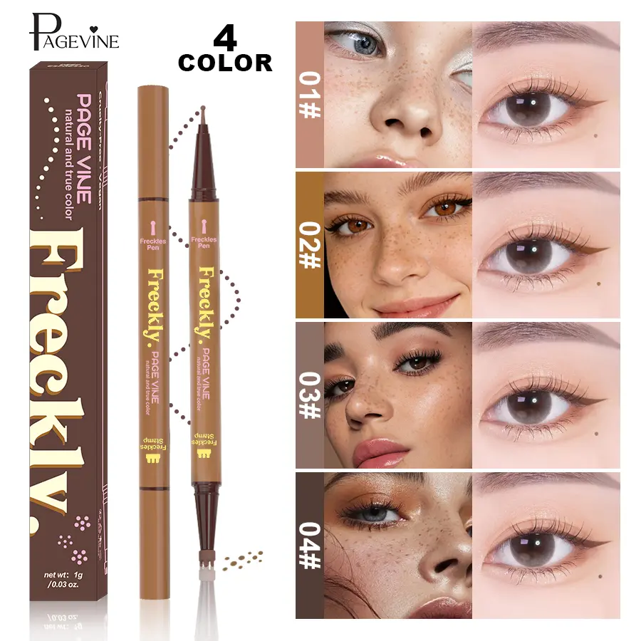 Freckle Pen for Natural Makeup Look, 0.3mm Fine Tip Faux Freckles Makeup Pencil, Flexible Precision Applicator for Beauty Marks and Eyeliner