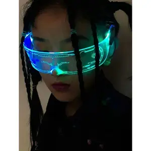 Glow in The Dark Eyeglasses for Beach Vacation, Sunglass Trends  Punk Luminous Eyeglasses for Party, Club Future