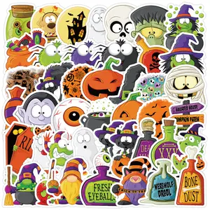 50pcs Halloween Series Stickers for Scrapbooks Journals Laptops Water Bottles Cars, Truck Decals, Inspirational Designs, Positive Message Gifts