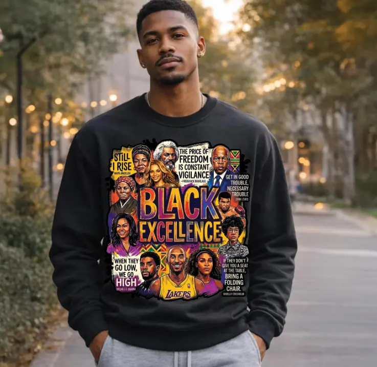 Black Excellence Black History DTF Transfer | Ready to Press Tshirt Transfers