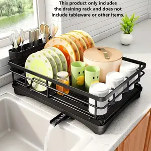 Detachable & Washable Kitchen Dish Rack, Rustproof & High Load-Bearing, Countertop Dish Drainer with Drainage System. Sink Mounted Drying Rack & Drain Basket, Tableware Organizer for Kitchen Storage & Decor. Space-Saving, Easy to Assemble, Stable & Practi