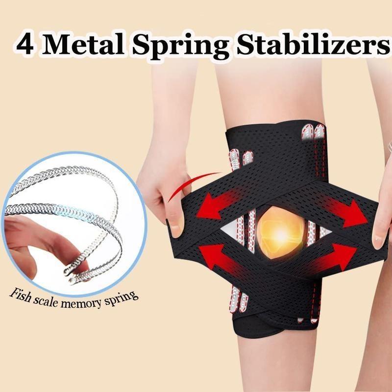 Provides support for various activities, this unisex adjustable knee brace set is ideal for sports like soccer. This breathable, elastic knee brace is perfect for outdoor activities.
