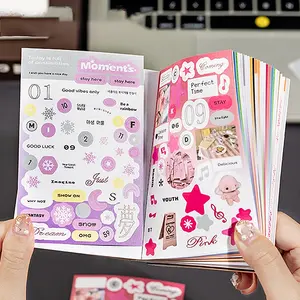 Simple Record Deco Sticker Book 30 Sheets, 2 Styles, Perfect for Scrapbooking and DIY Crafts, High-Quality Adhesive Stickers