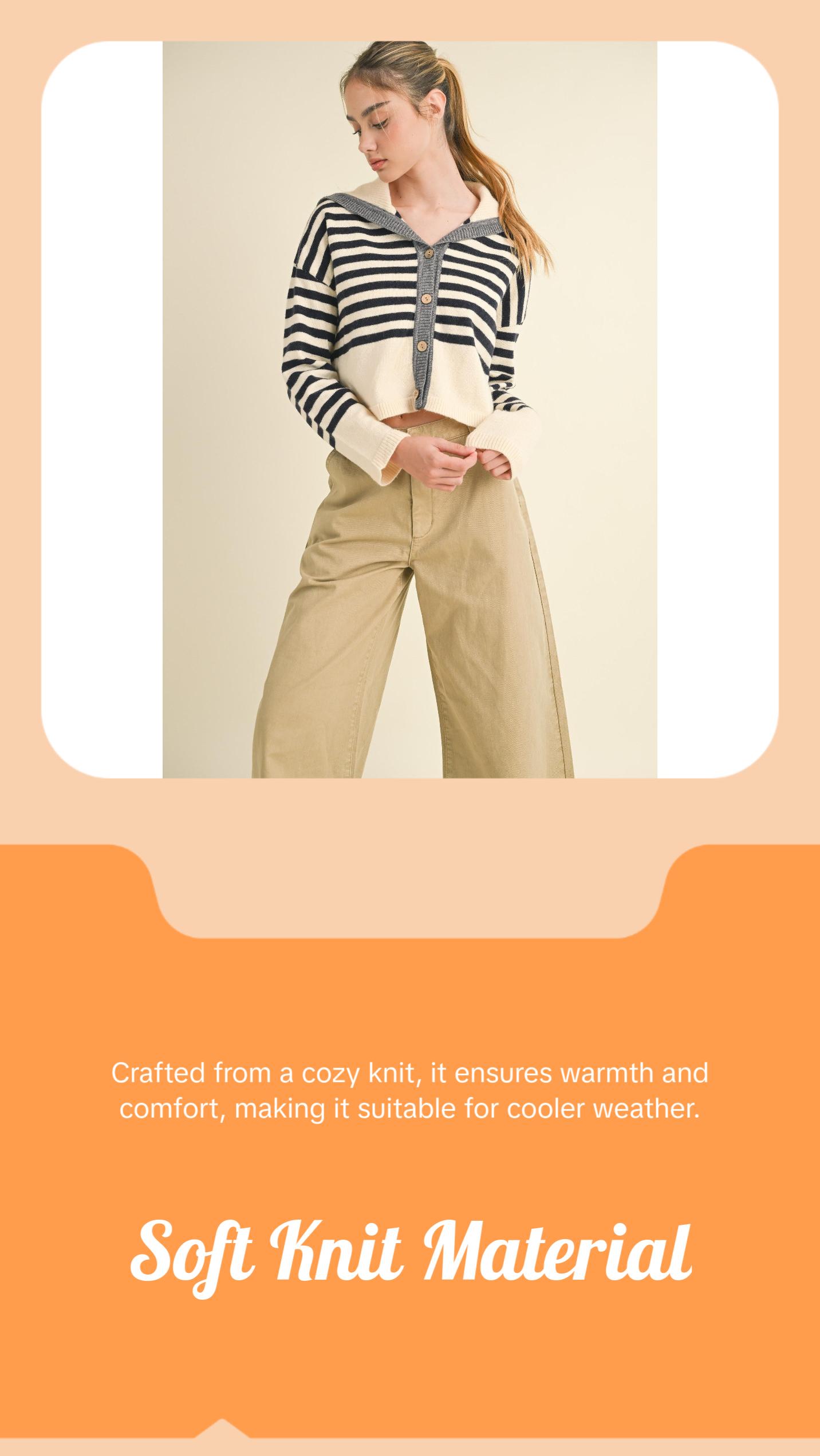 Sailor Collar Cute Sweater Cardigan