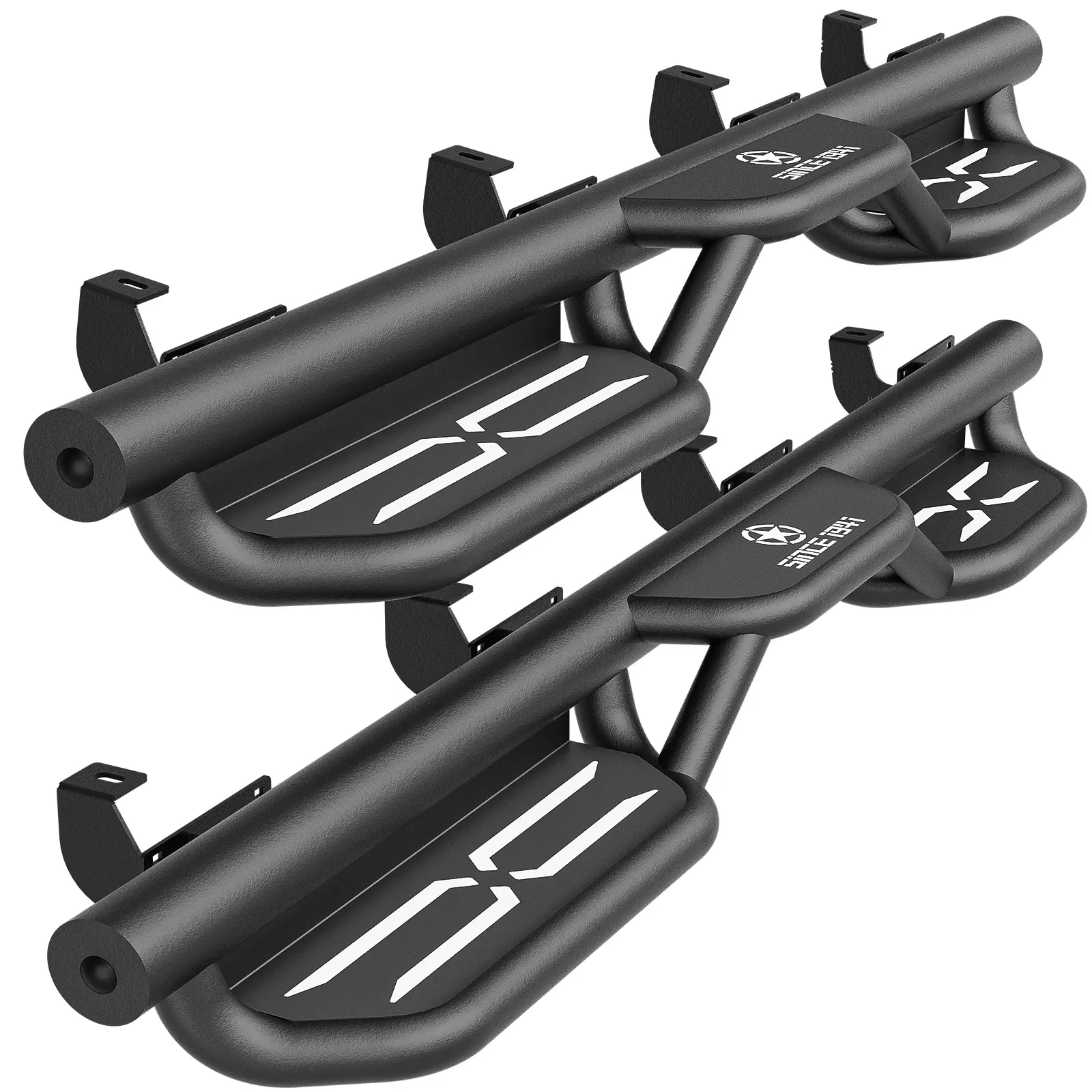 【EYOUHZ】Running Boards Compatible with 2020-2026 Jeep Gladiator JT 4-Dr | Built-in Rock Slider & Side Step 2-in-1 Design | Heavy-duty Steel Nerf Bars | Bolt-on direct fit