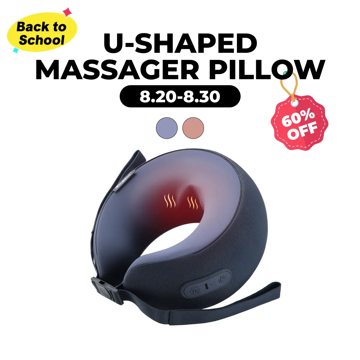 CINCOM U-Shaped Neck Massager Pillow for Cervical Support, with Soothing Heat & Kneading, 360° Memory Foam Support, Cordless, Rechargeable & Portable, Perfect Gift for Black Friday, Thanksgiving, Christmas, Birthdays & More,dorm essentials
