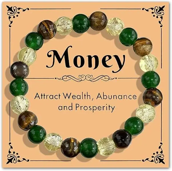 8mm Natural Tiger Eye Stone Bracelet Healing Crystal Beaded Bangle Wealth Protection Anxiety Relief Jewelry Gifts