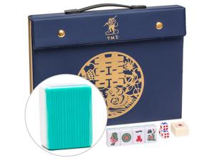 Yellow Mountain Imports "Royal Azure Chinese Mahjong Set with 146 Medium Tiles and Blue Vinyl Case - for Chinese Style Gameplay Only