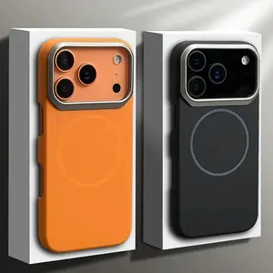 Lightweight heat dissipation magnetic abrasive PC phone case suitable for iPhone 17promax, 16promax, 15Pro/14/13/12 Pro Max Plus Air, creative and stylish lightweight case compatible with MagSafe wireless charging, simple frosted protective case for coupl