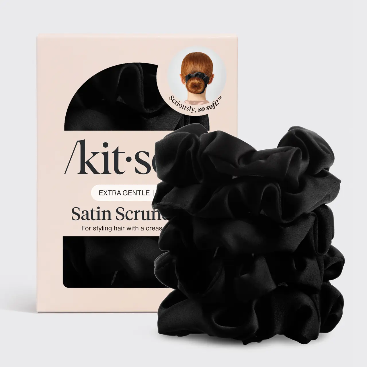 Satin Sleep Scrunchies - Black Satin Sleep Scrunchies - Black