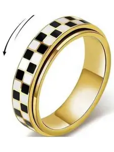 Stainless Steel Chessboard Ring Unisex Fit, Rotatable Design, Size 6-11, Stress Relief, Festival Gift, Easter Gift, Mother's Day Gift, Versatile for daily wear