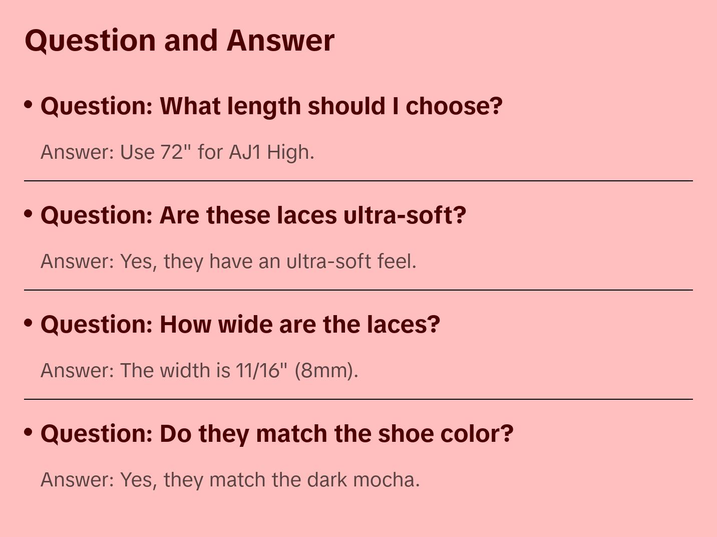 Mocha Jordan 1 Replacement Shoelaces