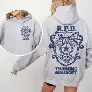 Residence Evil Inspired Hoodie, Horror Game Merch, Raccoon City Police Double Printed Sweatshirt, Women swears Top 90s Style swears