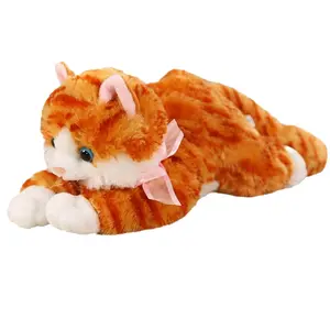 Simulation Cat Plush Toy Meowing Cat Doll Lying Style Kitten Plush Toy Sleeping Companion Ornament Gift for Attractions