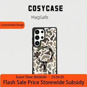 Camouflage Phone Case for Samsung, Magnetic Matte Acrylic Case, Anti-Fingerprint, Car Mount Compatible, Business Phone Cover for Men, Fits Samsung S25 Ultra S24 Plus S23 S22 Edge M408