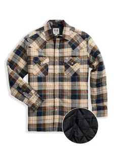 Men's Ely Cattleman Long Sleeve Quilted Flannel- Natural