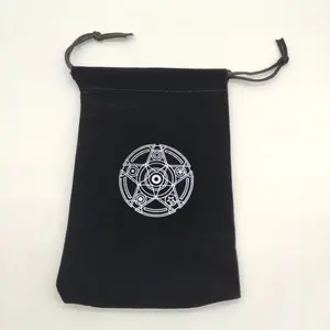 Velvet Tarot Card Storage Bag, Durable Convenient Polyester Drawstring Pouch for Divination Jewelry Dice Accessories, Mystical Items Organizer