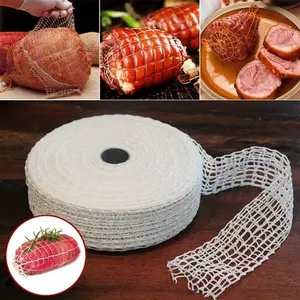 1pc, Meat Net, Meat Netting Roll, Beef Netting, Meat Net For Hot Dog, Ham Sausage, Kebab Net, Kitchen Household Elastic Beef Netting, Ham Sock Twine Smoked Meat Net For Meat Cooking Meat Sausage Making, Kitchen Accessories