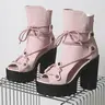 Unique Design Strap High Heels, Thick Sole Chunky Heel Platform, Peep Toe Slimming Versatile Footwear, Fashion Footwear